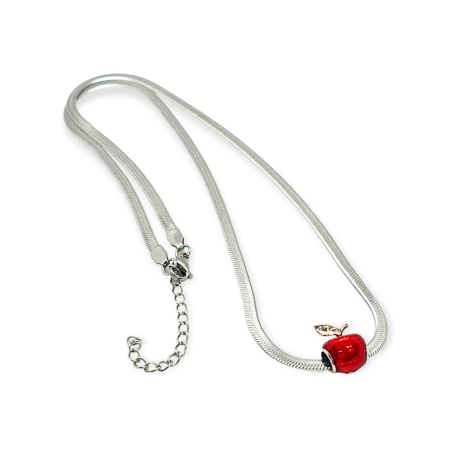 necklace snake steel and apple1